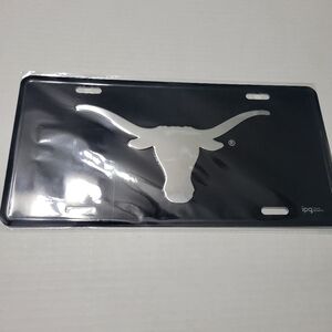 UT University of Texas Longhorns License Plate, black metal  NEW